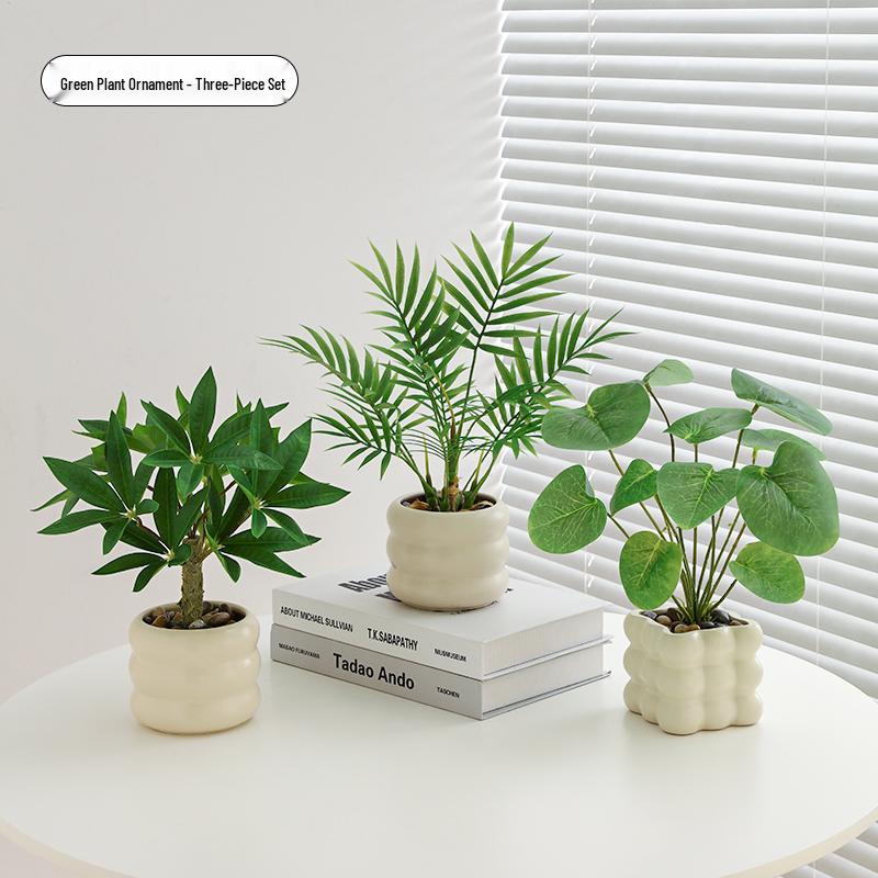 Nordic Indoor Desktop Bonsai: Artificial Green Plants for Office Decoration