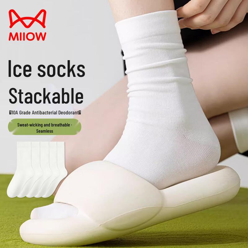 Mao Ren Women s Breathable Antibacterial Mid-Tube Confinement Socks M