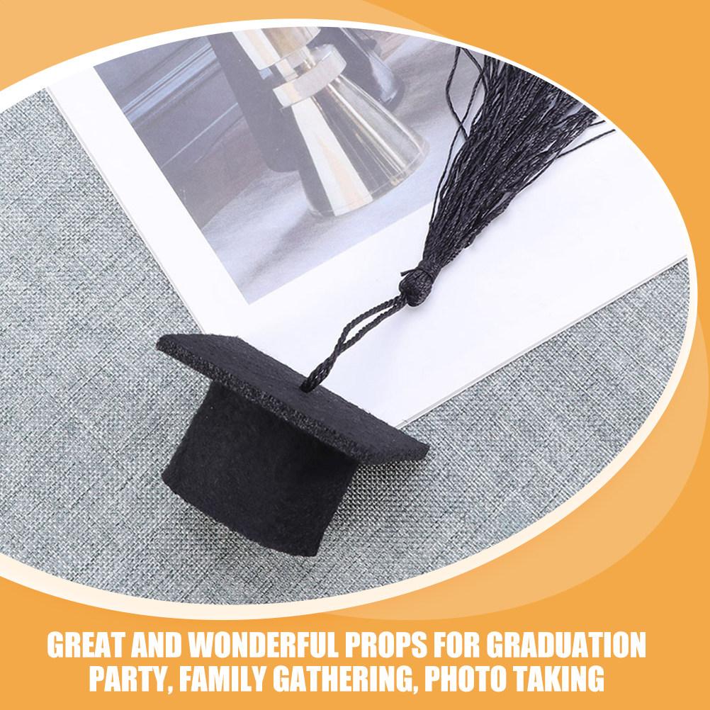 12Pcs Graduation Cap Bottle Toppers Wine Caps Set for Party Decoration Mini Graduation Cap Mini Hat Bottle Cover
