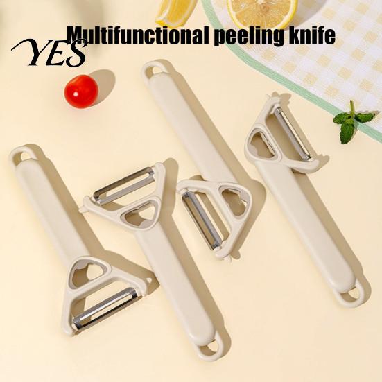 Extended Handle Peeler 3-in-1 Vegetable Peeler, Stainless Steel Ergonomic for Elderly, Anti-slip Manual Bottle Opener Sharp Blade Smooth Peeling Tool