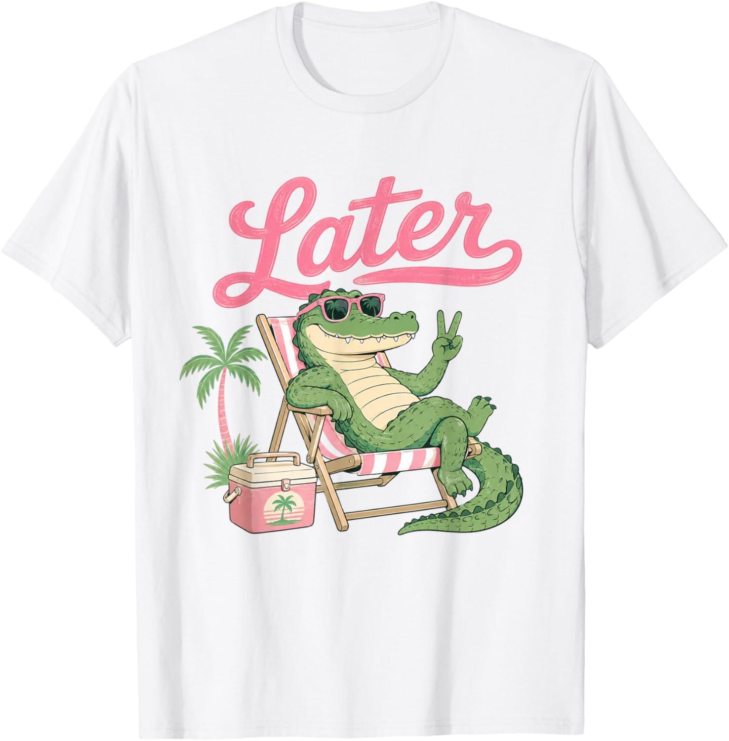 Teacher Summer Alligator See You Later Last Day of School Unisex T-Shirt S