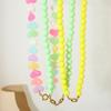 Summer Candy Color Sweet Heart Beaded Necklace - Versatile Girly Clavicle Chain