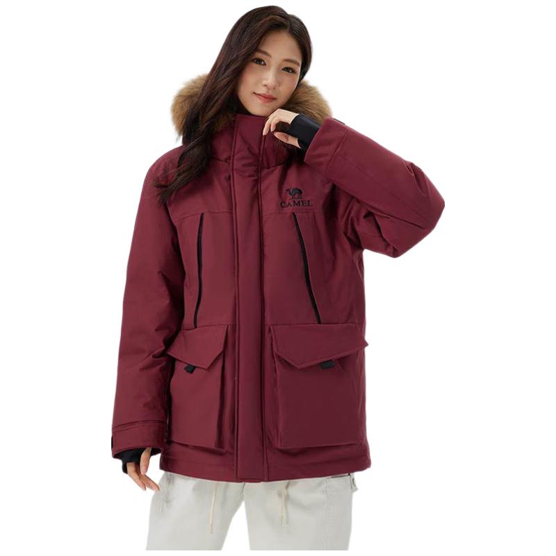 Camel Unisex Hooded Parka Down Jacket S