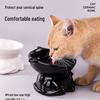 Bol Incliné Noir pour Chat et Chien | Design en Plastique sur Pieds Hauts | Protège la Colonne Cervicale | Anti-Basculement