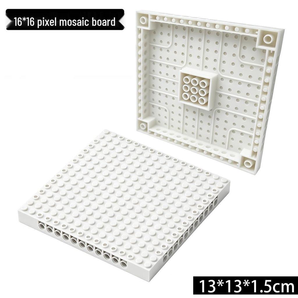 Lego-Compatible 16x16 Brick Plate Base with Holes for Creative Assembly