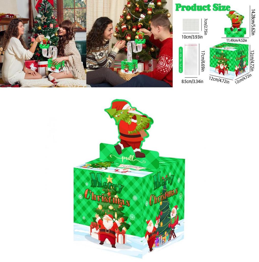 Christmas Holiday Party Gift Box With Paper Material And Tree Design For Family Or Friend Gifts