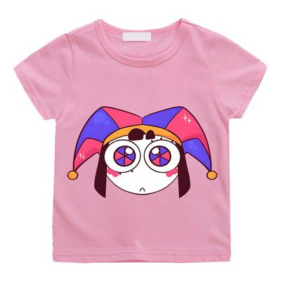 AMAZING DIGITAL CIRCUS Cartoon Pomni T-Shirts Children Short Sleeve Boys Girls Tops Print Casual Streetwear Spring Summer Tops