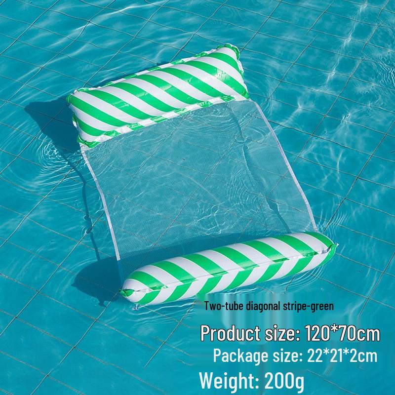 Tumbona Flotante Inflable Plegable Transfronteriza con Respaldo y Malla