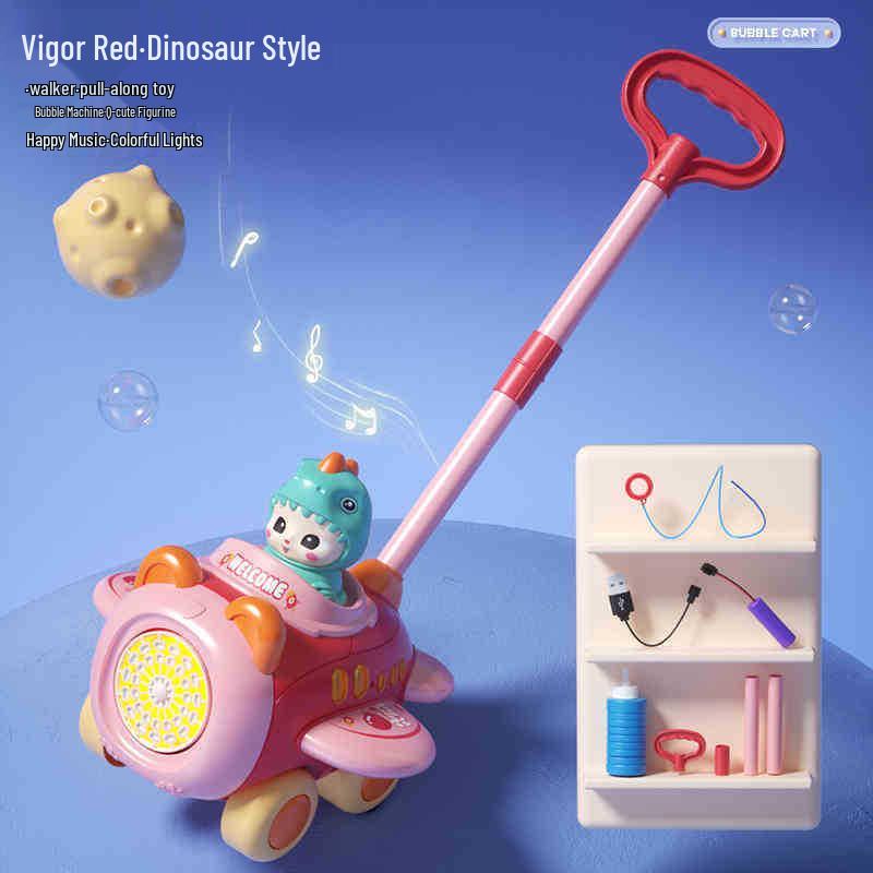 Electric Bubble Blowing Airplane Walker for Kids with Sound & Light Effects