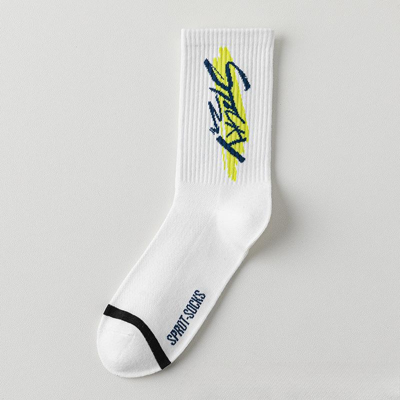 5 Pairs of Men's Summer Thin Wearable Cotton Deodorant Sweat Absorption Mesh Breathable Tube Socks