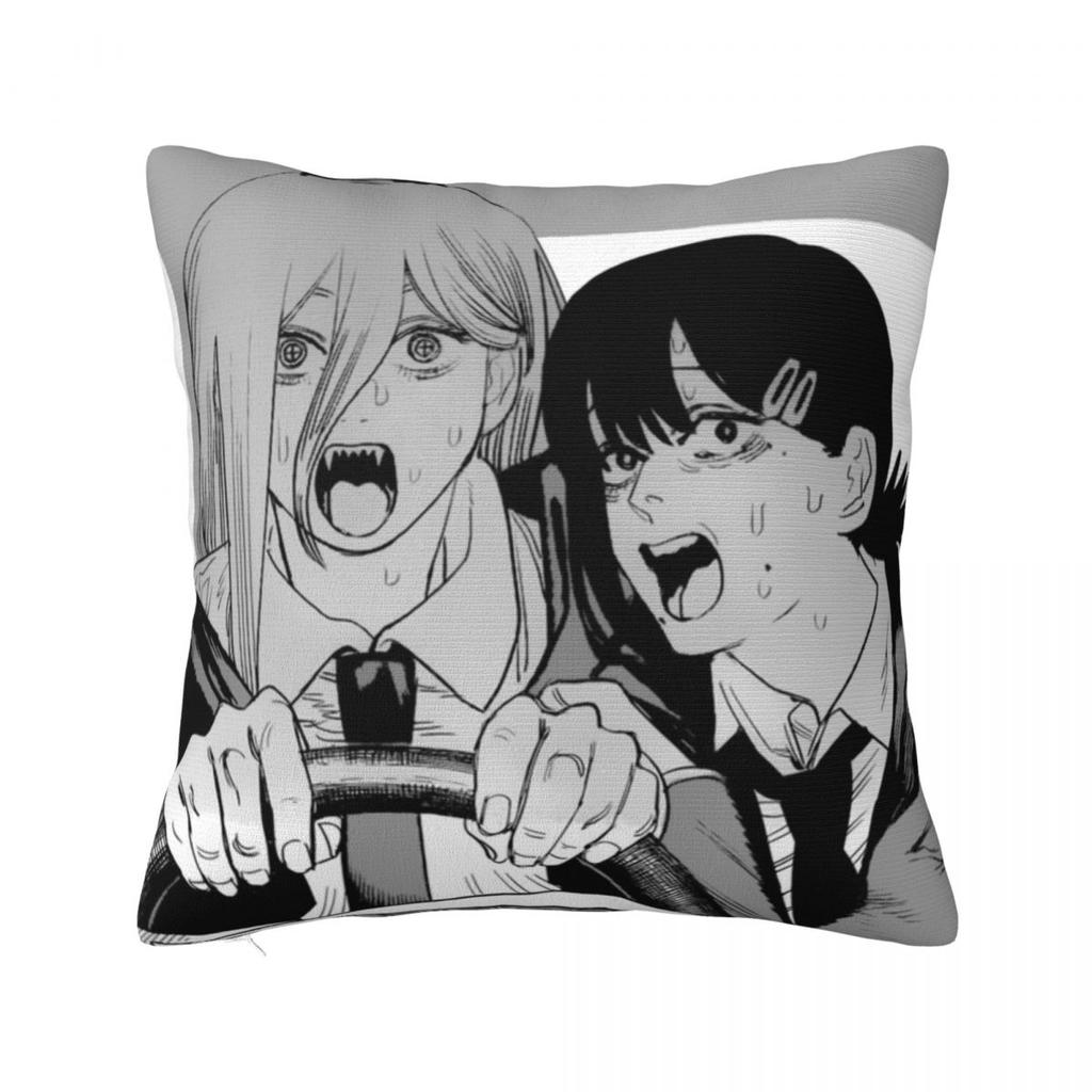 Chainsaw Man Volume  Cover Square Pillow Cases Denji Pochita Devil Makima Cushion Covers Fashion Decor Pillowcase for Car