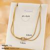 Elegant Knotted Double-Layer Necklace & Bracelet Set - Titanium Steel Snake Chain Jewelry