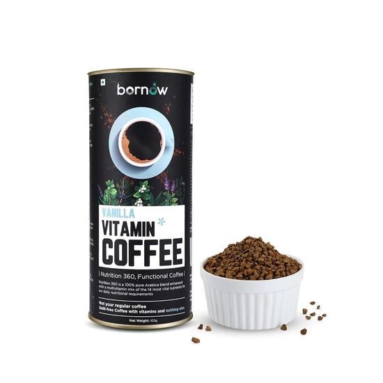 

Кава Bornow Ванільна Вітамінна - 360 Суміш, Оригінальна 100% Арабіка Збагачена 13 Вітамінами та Екстрактом Женьшеню Panax | 100 г
