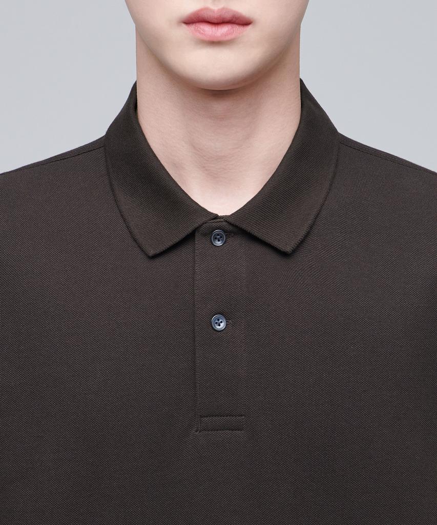 MUSINSA STANDARD Basic Pique Polo Shirt [Dark Brown]