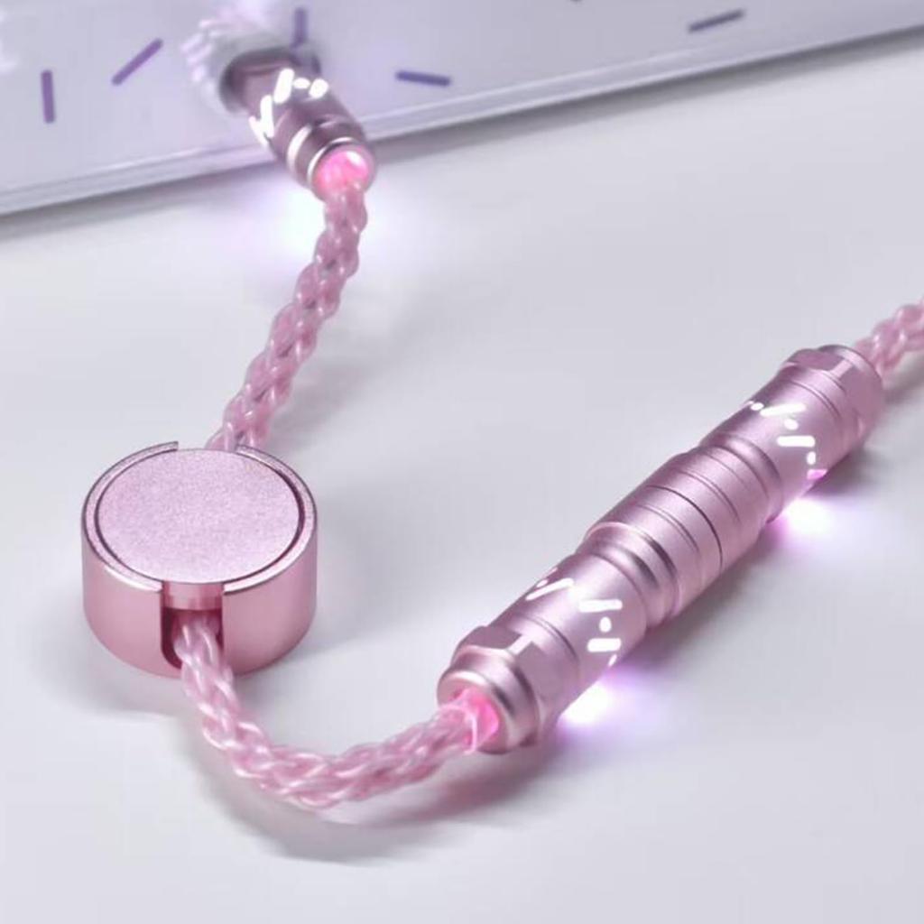 ATTACK SHARK C07 8Khz Coiled CNC Aluminum Alloy Magnetic Single Crystal Antenna Pink Cable, RGB, Processing, Nameplate, USB-C Type-C, 8-Core Copper,