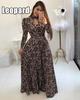 Fashion Women Casual Long Sleeve Dress Maxi Dresses High Waist Flower Dress Party Dress