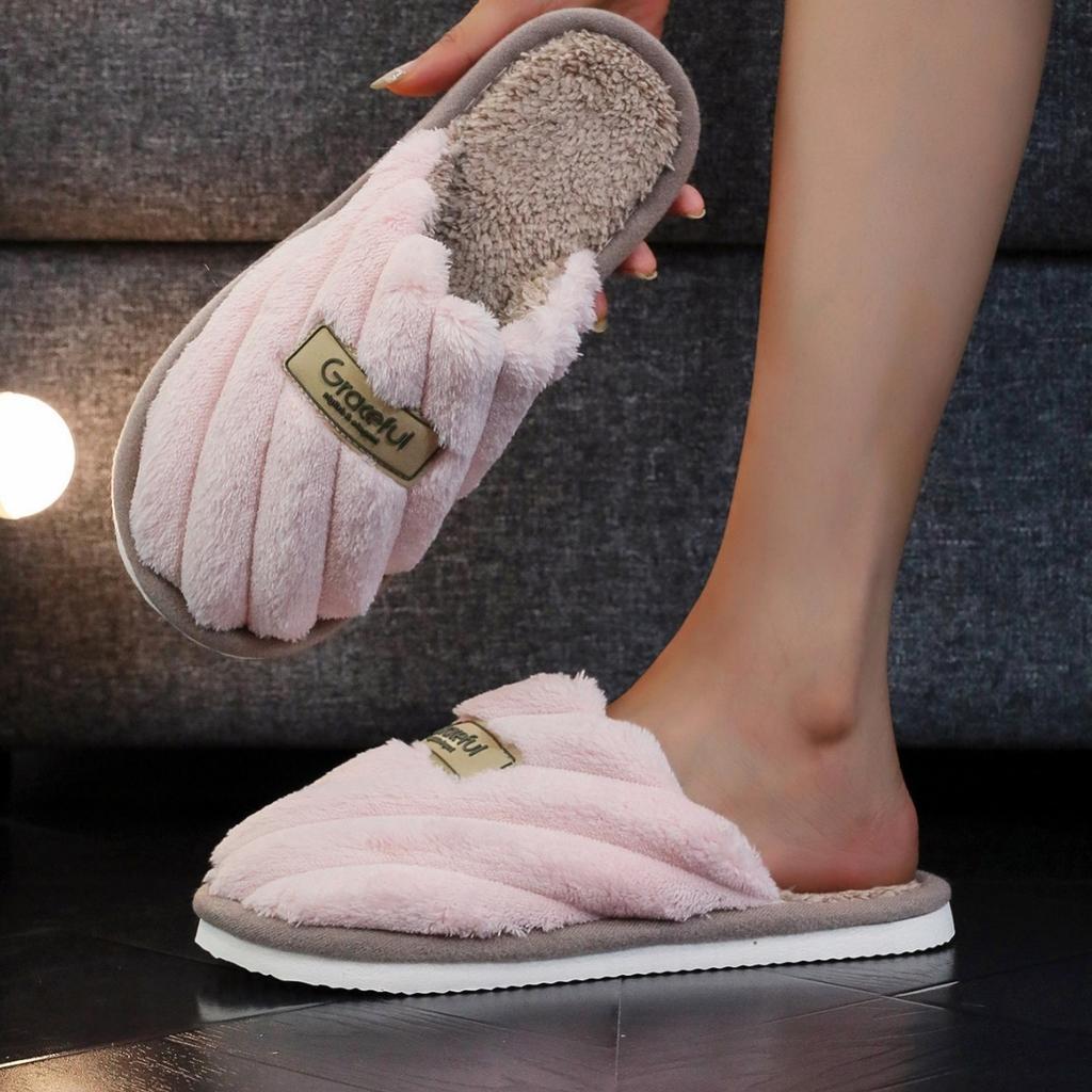 Hemma Håriga Tofflor med Öppen Mun för Värme, Vår- och Hösttofflor för Par, Höst- och Vintergolvtofflor