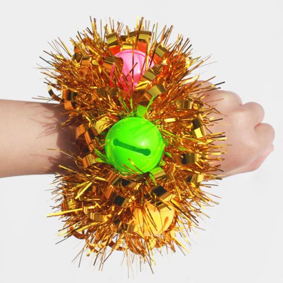 Dětské taneční zápěstí Květinový zvonek Srdce Flitry Dekor Jasné barvy Náramek na zapínání na přezku Dětské oblečení na párty příslušenství