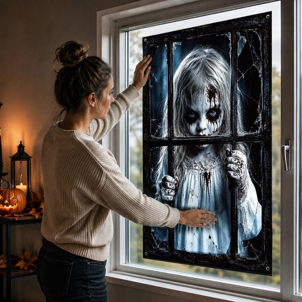 Halloween Decorations Window Mural for Indoor Outdoor - 12080 cm Wall