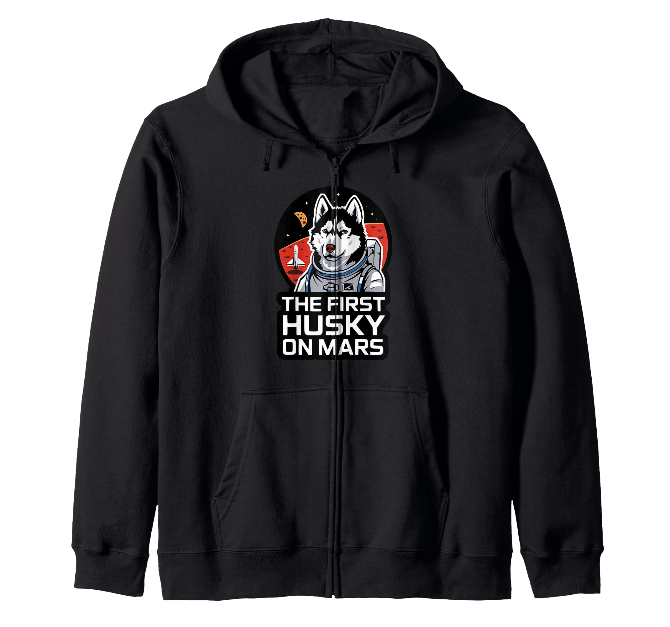 Mars Husky Funny Husky Kids Zip Hoodie