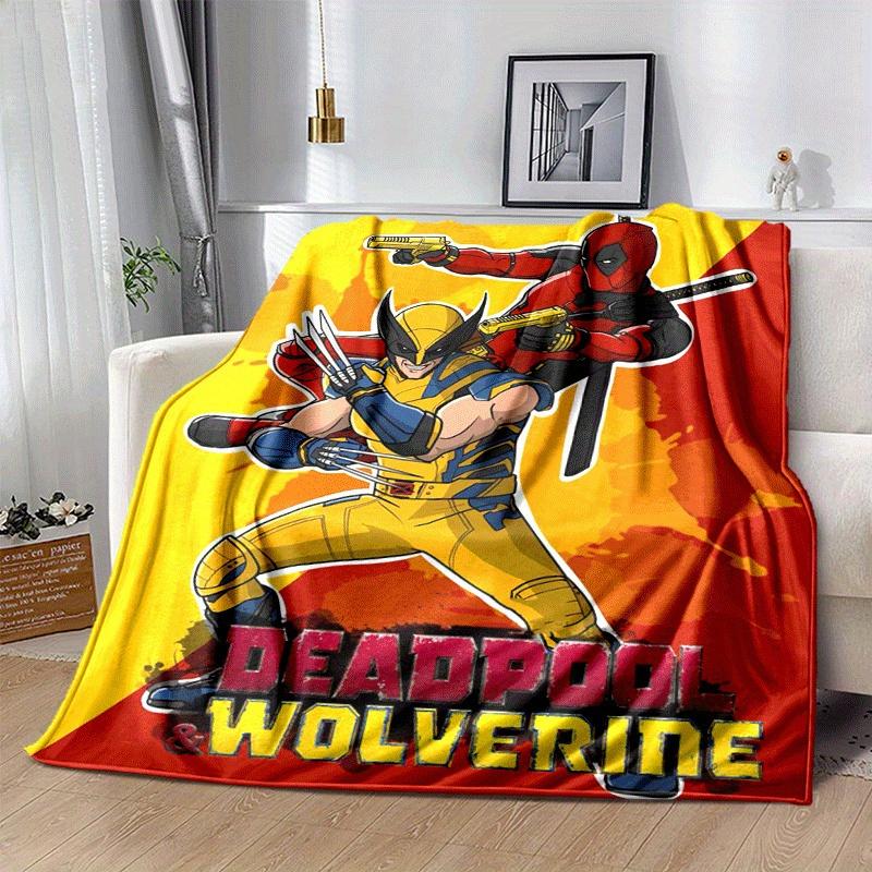 1pc Deadpool and Wolverine Printing Blanket - Soft, All-Season Throw for Living Room, Bedroom,Personalized Gift with Adorable Cartoon Design