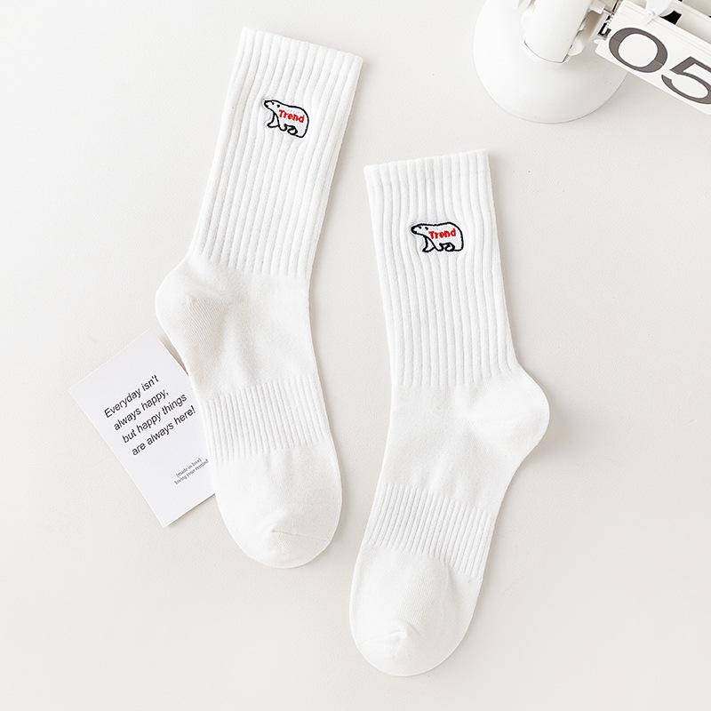 Trendy Men's Mid-Calf Embroidered Sports Socks - Yu Wenle Style