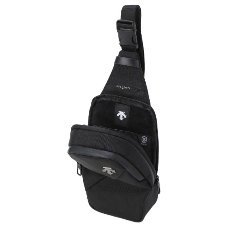 New DESCENTE Nylon Sling Bag Unisex Black SQ323UBG73