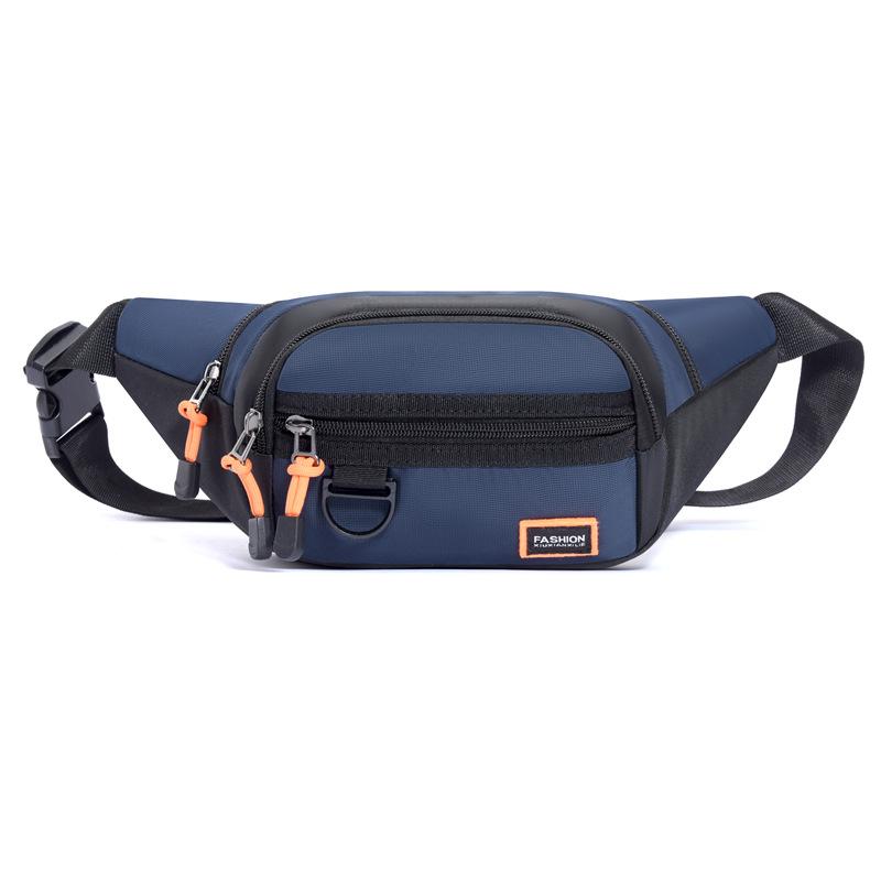 Fashion sports fanny pack Men's large-capacity simple cash register bag Outdoor travel messenger bag Multifunctional fashion breast bag