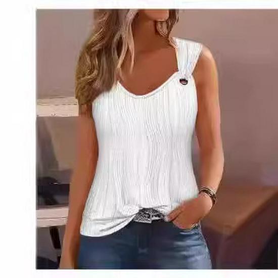 

Европейский и американский повседневный свободный однотонный жилет с цветочным принтом (2024 Новинка) Large