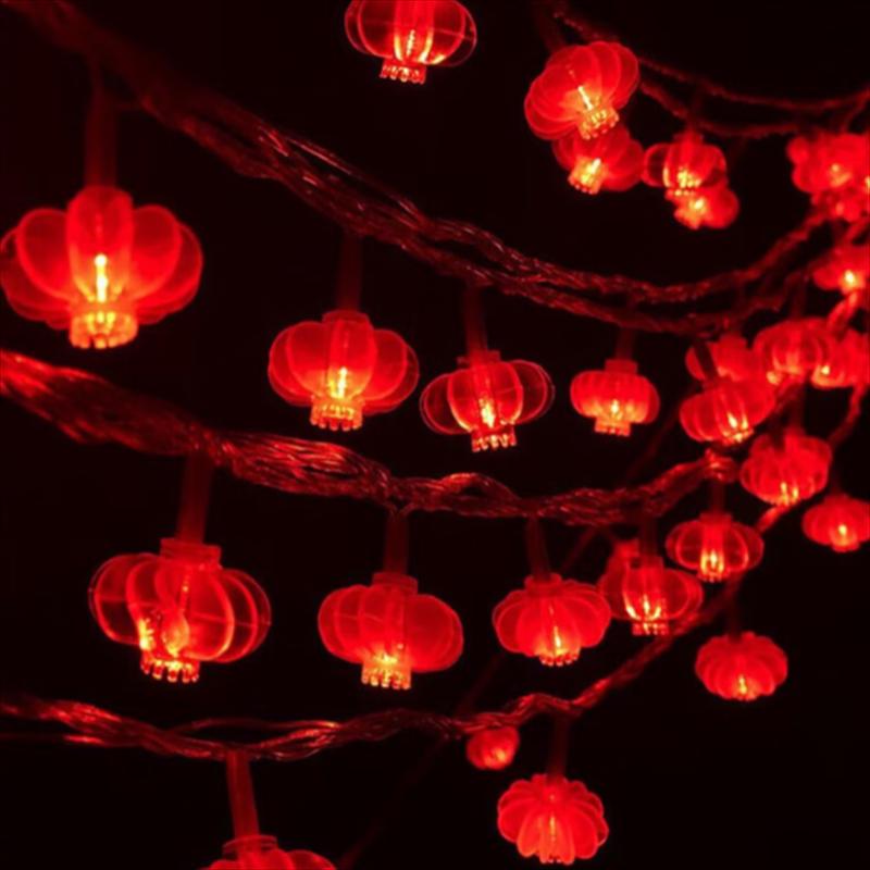 New Year LED Red Lantern String Lights