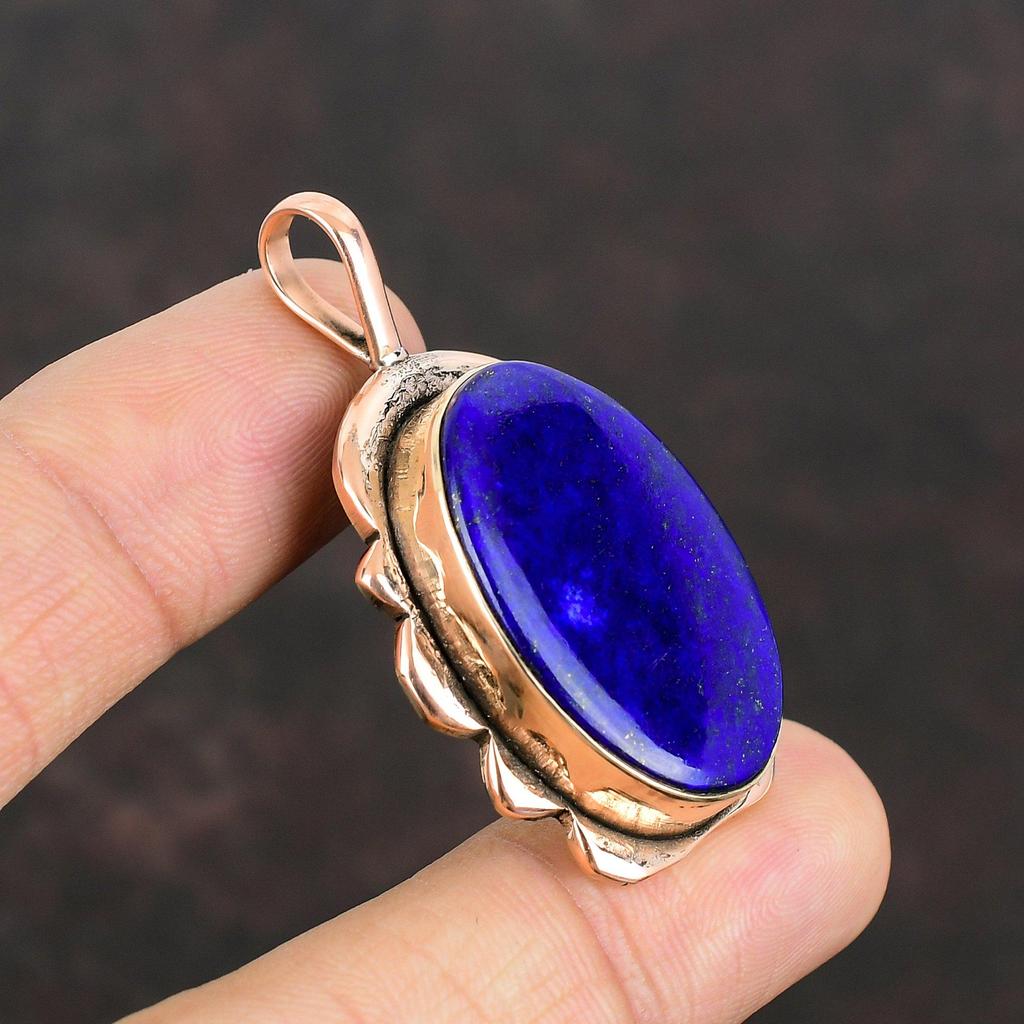 Pendentif Lapis Lazuli Pendentif Cuivre Pendentif Pierre Gemme Naturelle Bijoux Lapis Lazuli Bijoux en Cuivre Fait Main Cadeaux de Mariage Pendentif Meilleur Design