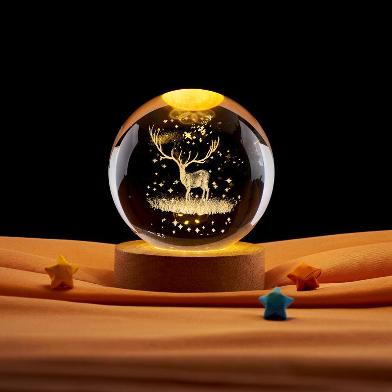 Starry Sky Luminous Crystal Ball Night Light – Creative Desktop Ornament & Gift for Birthdays or Graduations