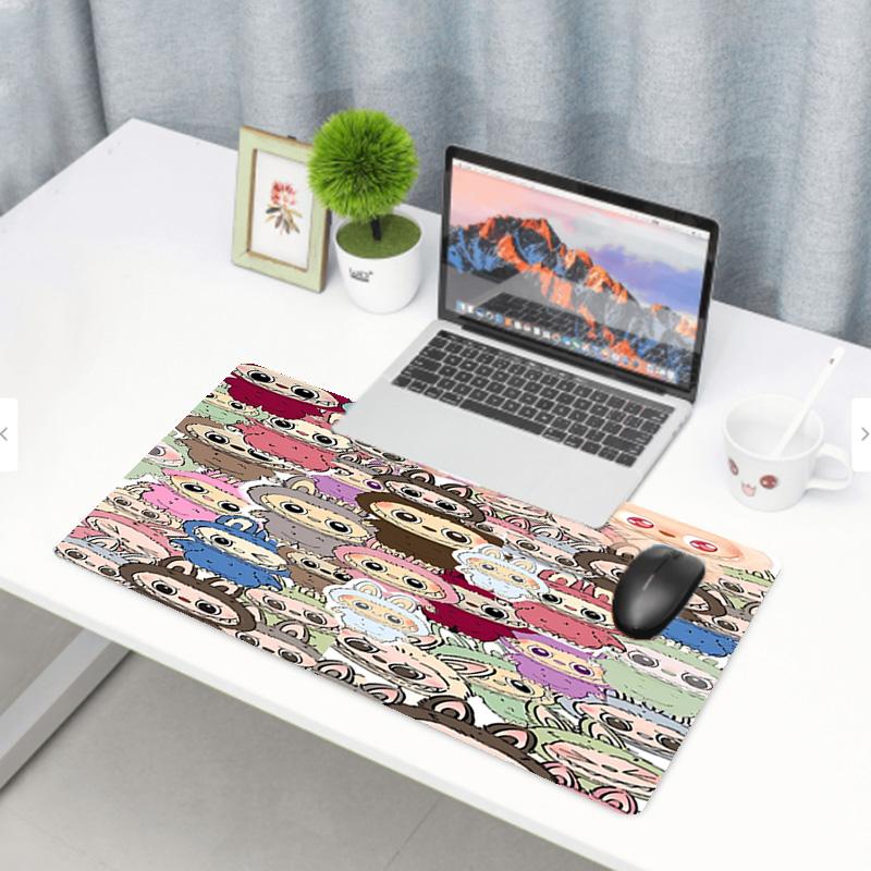 Labubu Print Mouse Pad, Anti‑Slip Desktop keyboard Mat, for PC Laptop Gaming Working Daily Use, Cool Festival Surprise Gift