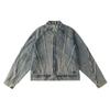 Retro Yellow Stand Collar Denim Jacket - Men's Casual Zipper Jacket for Spring & Autumn