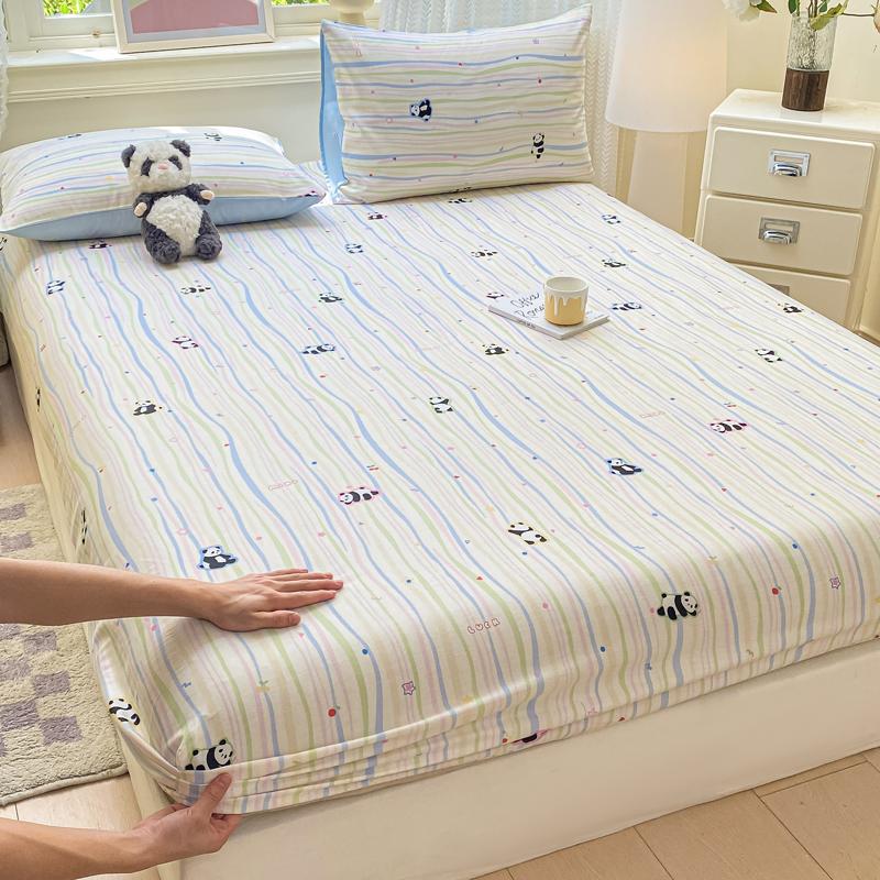 100% Cotton Bed Sheets Flower Printed Fitted Bed Sheet On Elastic Single/Queen/King Pure Cotton Bedsheets Sabanas Matrimoniales