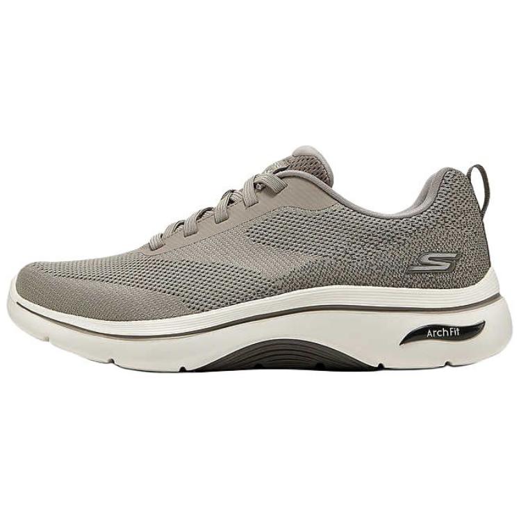 Мужские повседневные кроссовки Skechers Go Walk Versatile, удобные, прочные, легкие, низкие, серый-коричневый, 216524-TPE 39.5
