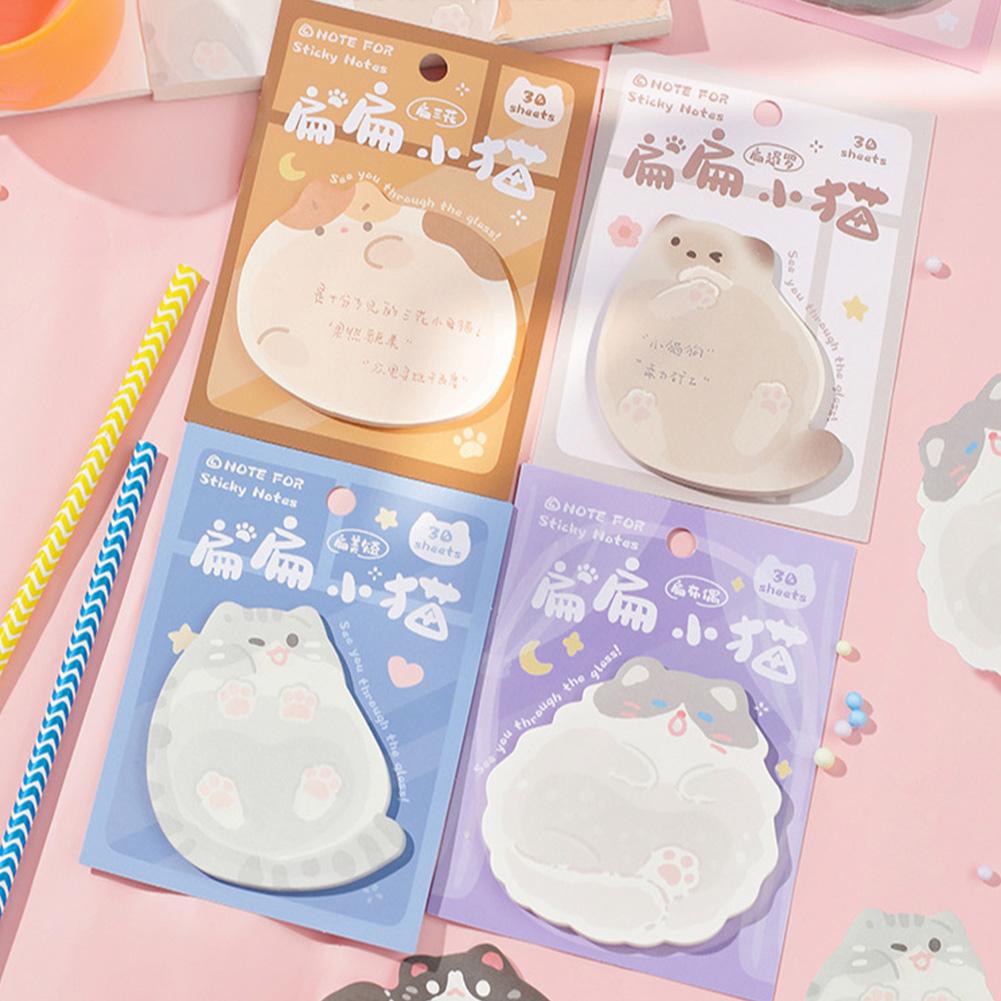 Kawaii Easy Peel & Stick Notes Creative Cute Cat Memo Pads Student Reward Stickers Reminder Bookmark Stickers Office Study Supplies