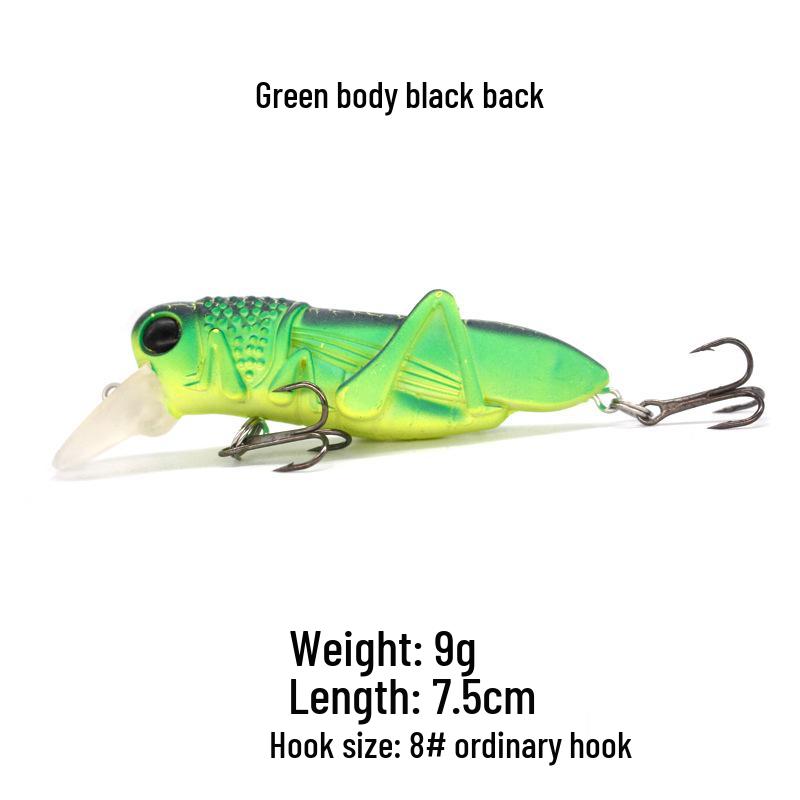 Grasshopper Surface Lure: 3g-9g Bionic Insect Bait for Carp, Silver Carp, Mandarin Fish, and Culter.