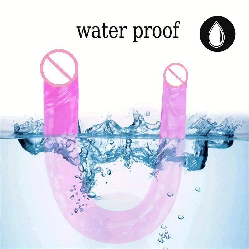 Adult Supplies Sex Toy Double Ended Realistic Dildo Flexible Jelly Dildos Penis Cock Anal Butt Plug Massager G-spot Stimulation