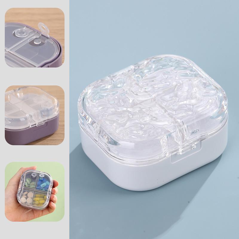 

Mini Portable Daybox Sealed Moisture-Proof 8 Grids Pill Storage Medicine Organizer Weeklong Seven Days Carry-Easy белый