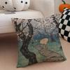 Cuscino Fiore di Ciliegio Ukiyo-E Federa per Cuscino Stile Giapponese Copricuscino per Divano Bottone Nascosto Poliestere Resistente Cuscino per Sedia