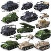 World War Military Main Battle Tank Cannon Armor Vehicle MOC Building Blocks Bricks Model DIY Assembly Toys For Kids