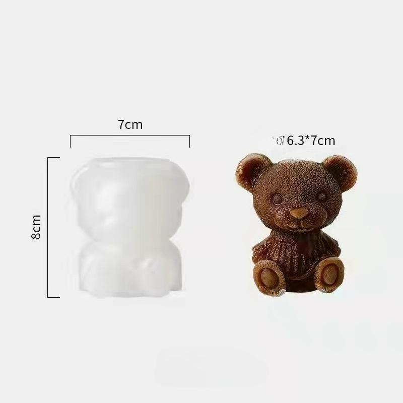 

3D Ice Cube Maker Little Bear Shape Chocolate Cake Mould Tray Ice Cream DIY Tool Whiskey Wine Cocktail Silicone Mold