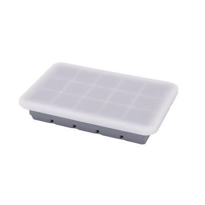ZISIZ 15-Grid Silicone Ice Cube Tray with Lid