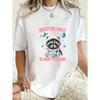T-shirt Oversize Raccoon Nero Astronauta Houston Ho Così Tanti Problemi Stampa Abbigliamento Casual Per Donna Outfit Estivo Streetwear Moda Top
