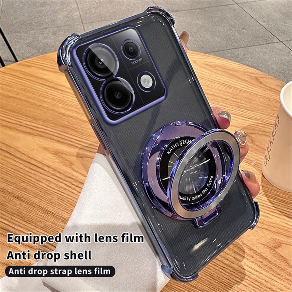 Luxusní magnetický pokovený stojánek Nárazuvzdorné pouzdro pro Xiaomi Redmi Note 13 Pro 5G 12 9S 11S 10C 12C 13C POCO X3 X6 Pro 12T 13T Kryt
