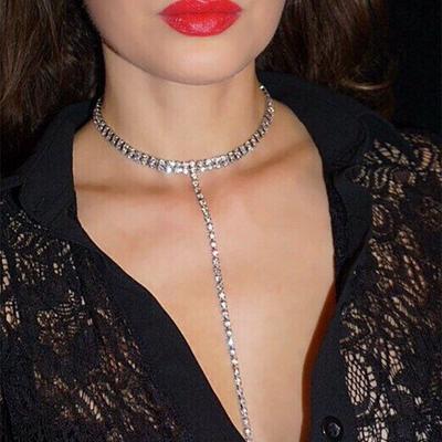 European and American Fashion Necklaces Personality Trendy Nightclub Necklaces Luxurious Full Diamond Tassel Necklaces Necklaces for Women