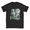 Raccoon 3 Racoons Howling At Moon T-Shirts Men Funny Weird Cursed Novelty 100% Cotton Tee Shirt Crewneck Short Sleeve T Shirts