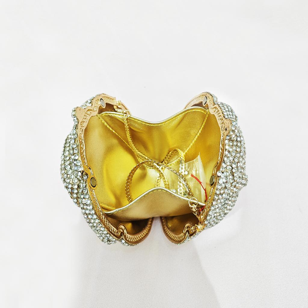 WHTUOHENG Crystal Clutch Evening Bag Flower Design Diamond Wedding Purse Luxury Women Formal Dinner Bag Party Banquet Clutches