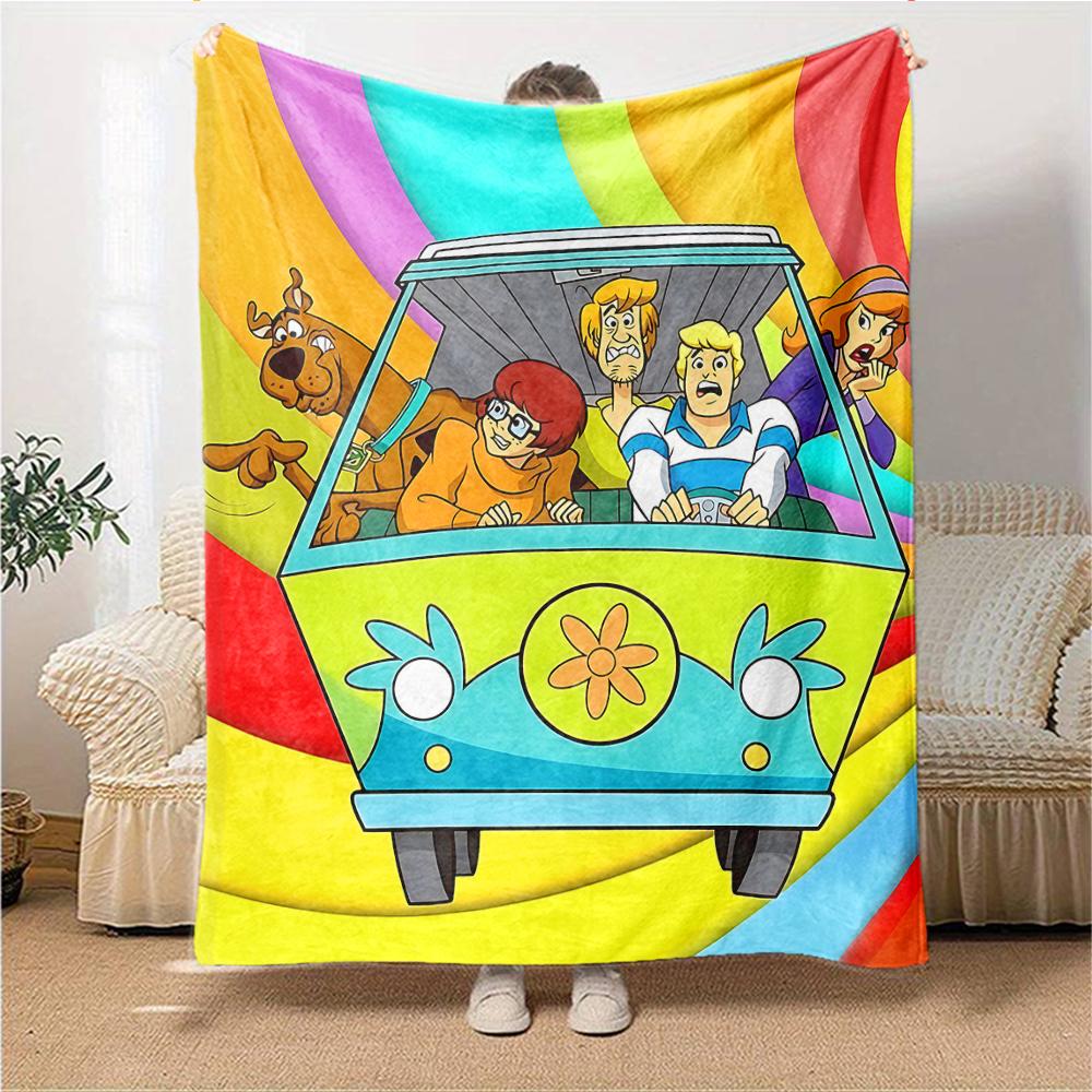 1Pc Scoobydoo Mystery Machine Blanket For Couch Bed Plush Cozy Fuzzy Blanket Super Soft Warm Blankets For Fall And Winter 0918155